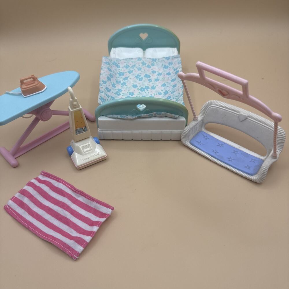 VtgBed FISHER-PRICE LOVING FAMILY DREAM Iron Board Vacuum Swing FURNITURE Lot